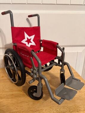 American Girl Red Doll Wheelchair with Star Seat